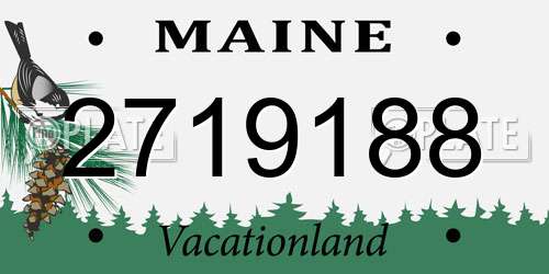 2719188 Maine License Plate