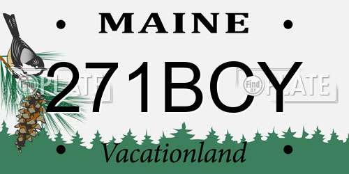 271BCY Maine License Plate