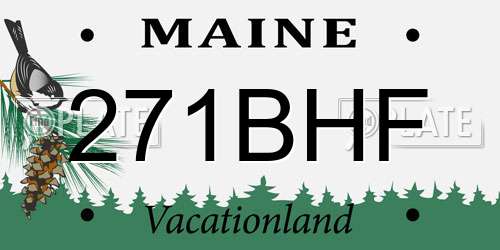 271BHF Maine License Plate