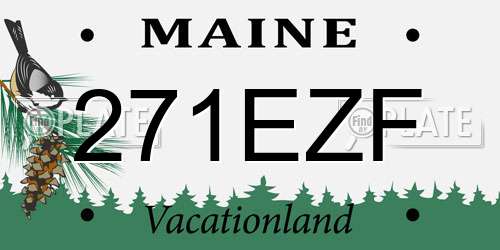 271EZF Maine License Plate