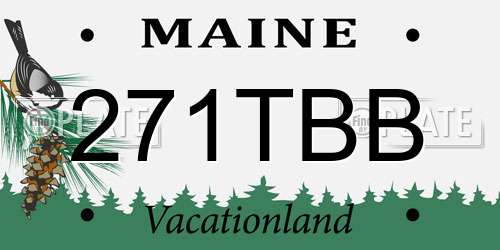 271TBB Maine License Plate