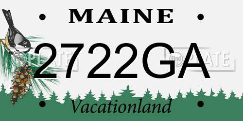 2722GA Maine License Plate