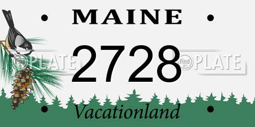 2728 Maine License Plate