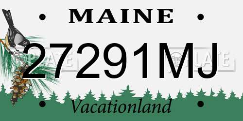 27291MJ Maine License Plate