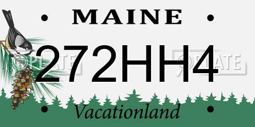 272HH4 Maine License Plate