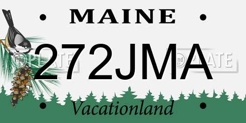 272JMA Maine License Plate