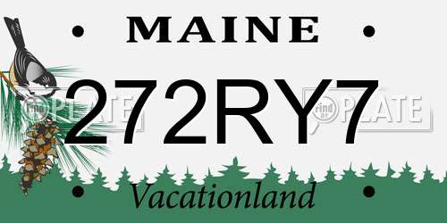 272RY7 Maine License Plate