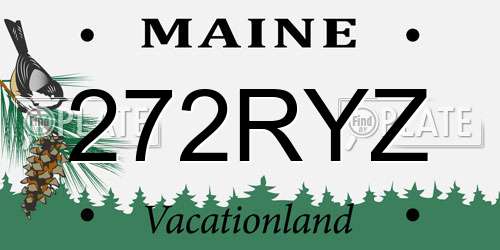 272RYZ Maine License Plate