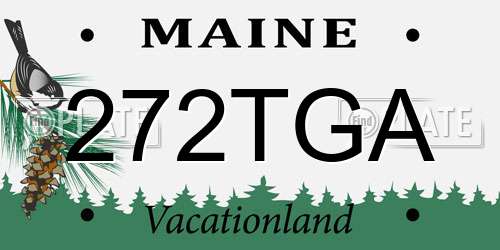 272TGA Maine License Plate