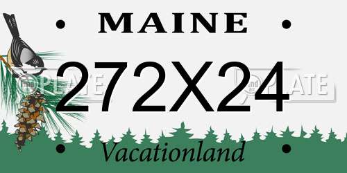272X24 Maine License Plate