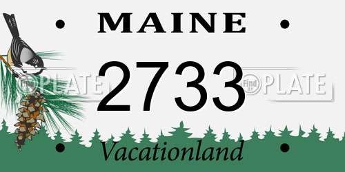 2733 Maine License Plate