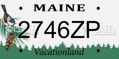 2746ZP Maine License Plate