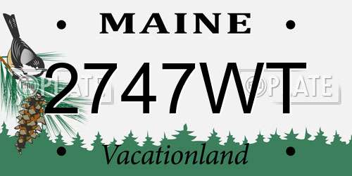 2747WT Maine License Plate