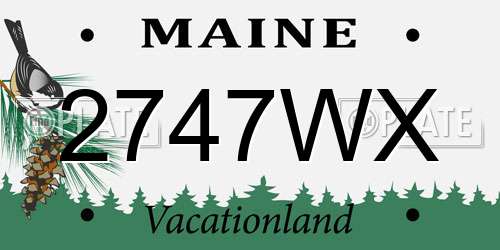 2747WX Maine License Plate