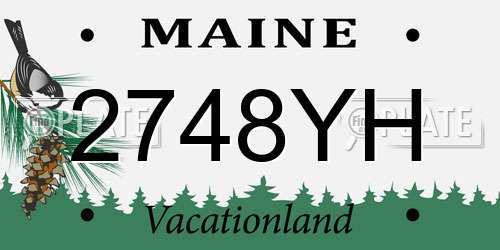 2748YH Maine License Plate