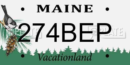 274BEP Maine License Plate