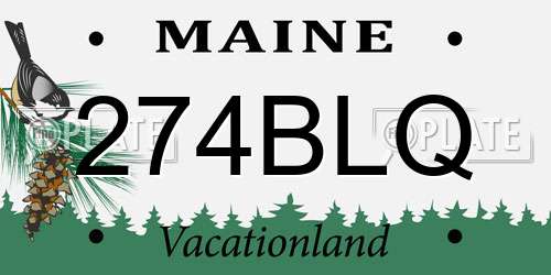274BLQ Maine License Plate