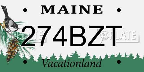 274BZT Maine License Plate
