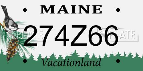 274Z66 Maine License Plate