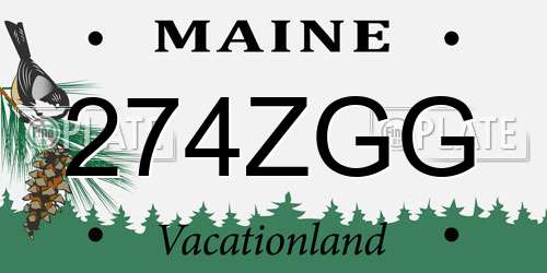 274ZGG Maine License Plate