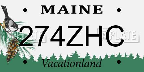 274ZHC Maine License Plate