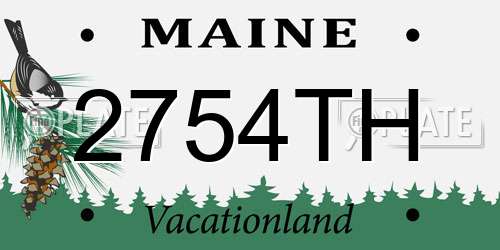 2754TH Maine License Plate