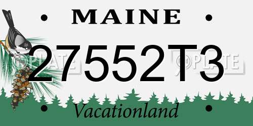 27552T3 Maine License Plate
