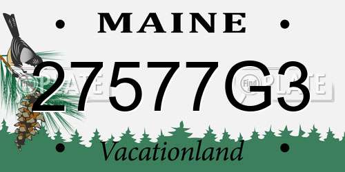 27577G3 Maine License Plate