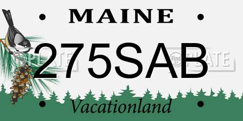 275SAB Maine License Plate