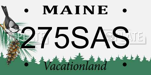 275SAS Maine License Plate