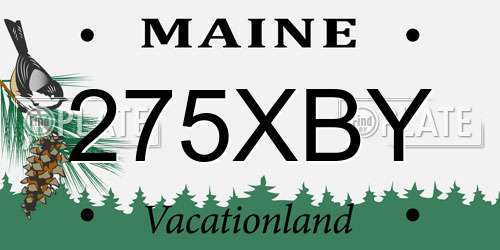 275XBY Maine License Plate