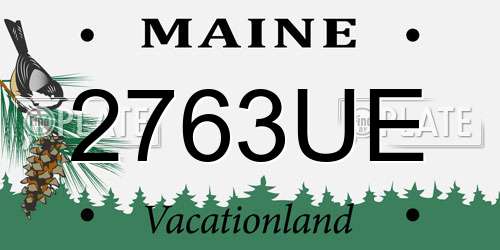 2763UE Maine License Plate