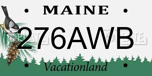 276AWB Maine License Plate