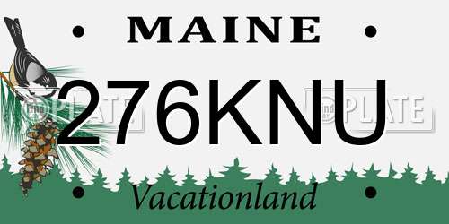 276KNU Maine License Plate