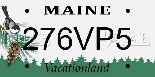276VP5 Maine License Plate