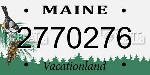 2770276 Maine License Plate