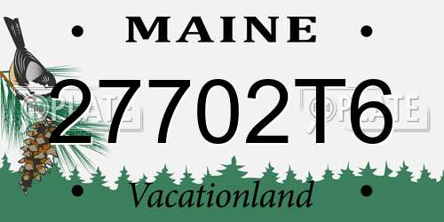 27702T6 Maine License Plate