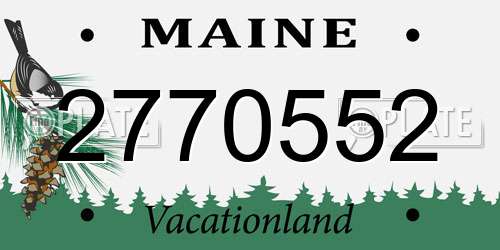 2770552 Maine License Plate