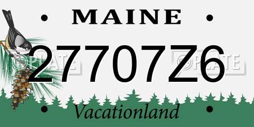 27707Z6 Maine License Plate