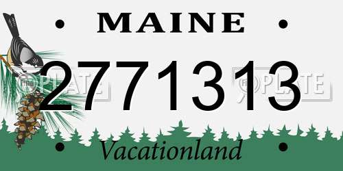 2771313 Maine License Plate