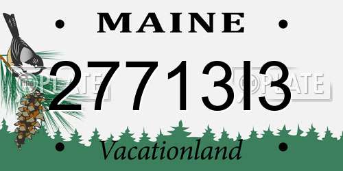 27713I3 Maine License Plate
