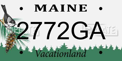 2772GA Maine License Plate