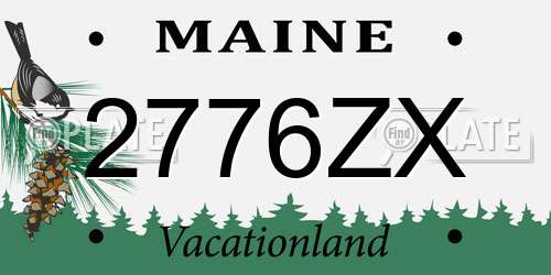 2776ZX Maine License Plate