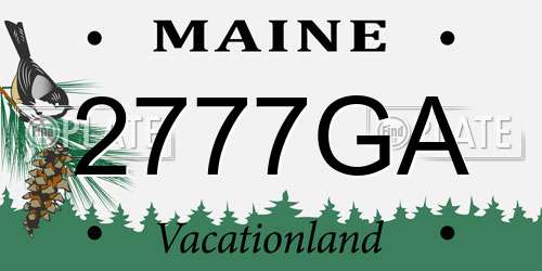 2777GA Maine License Plate