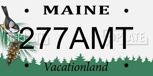 277AMT Maine License Plate