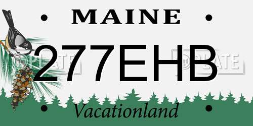 277EHB Maine License Plate
