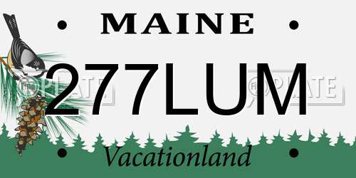 277LUM Maine License Plate