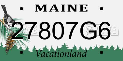 27807G6 Maine License Plate