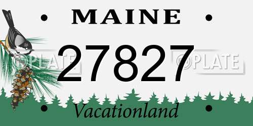 27827 Maine License Plate