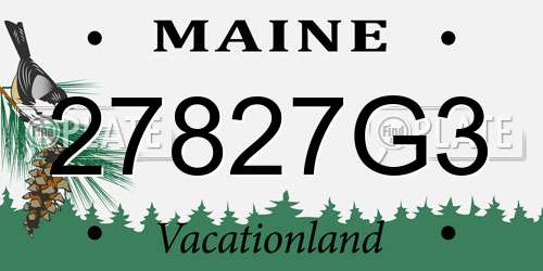 27827G3 Maine License Plate